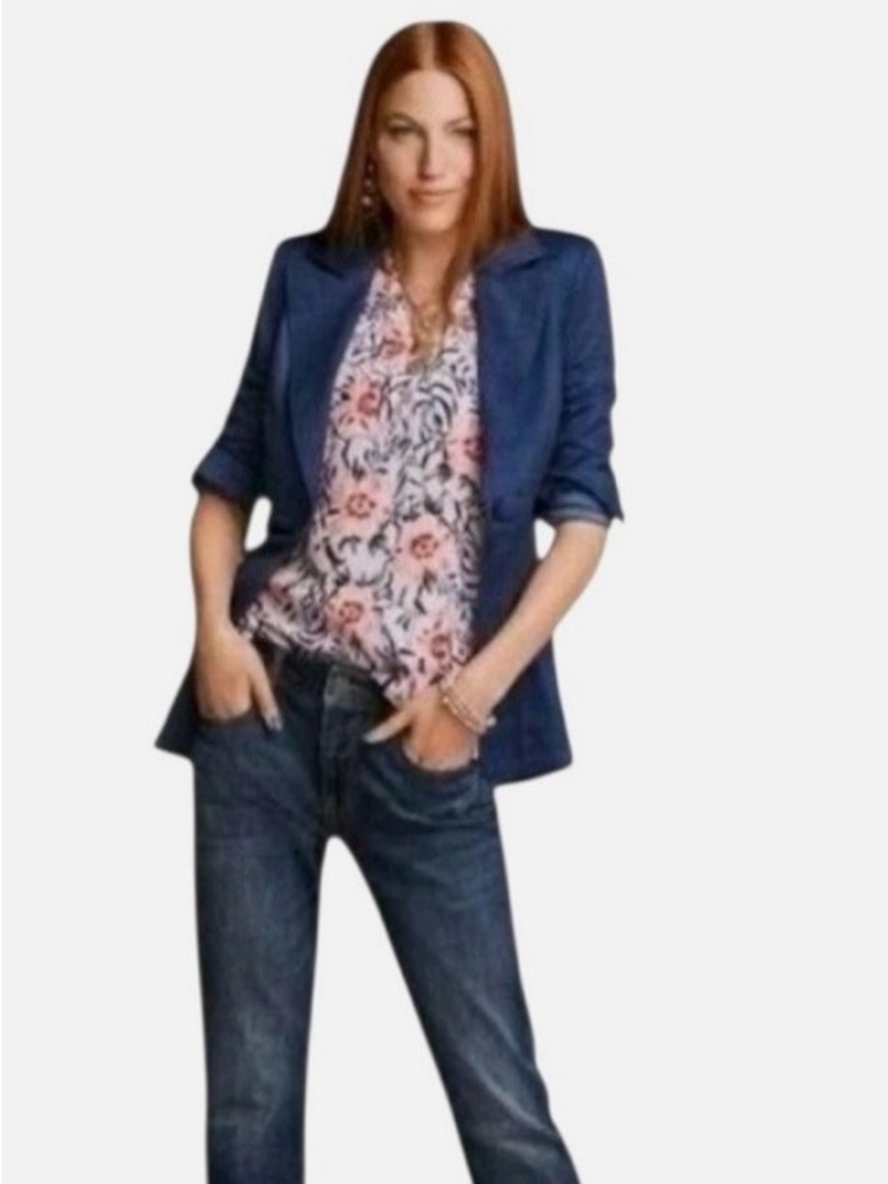 CAbi Navy Blue Tailored Blazer